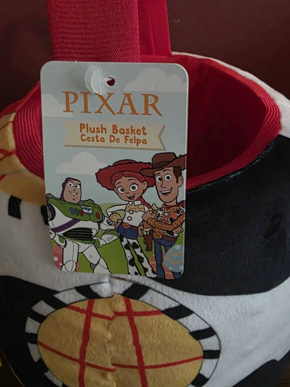 Pixar Toy Story Woody Plush Basket w/ Handle 8 in Round Multicolor Halloween